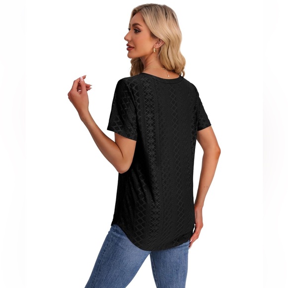 Black V-Neck Women's Top - Picture 5 of 6